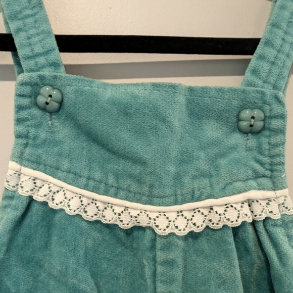 VINTAGE 70s Velour Overalls - Picture 3 of 4